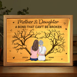 A Mother And Daughter Always Share A Special Bond - Family Personalized Custom Frame Light Box - Gift For Mom, Daughter