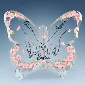 Best Friend Is Hard To Find - Bestie Personalized Custom Butterfly Shaped Acrylic Plaque - Gift For Best Friends, BFF, Sisters