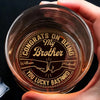 The Best Place To Be Is In The Hands Of Family - Family Personalized Custom Whiskey Glass - Gift For Family Members