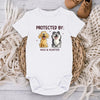 Protected By My Furry Companion - Dog Personalized Custom Baby Onesie - Baby Shower Gift, Gift For Pet Owners, Pet Lovers