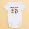 Protected By My Furry Companion - Dog Personalized Custom Baby Onesie - Baby Shower Gift, Gift For Pet Owners, Pet Lovers