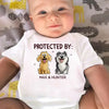Protected By My Furry Companion - Dog Personalized Custom Baby Onesie - Baby Shower Gift, Gift For Pet Owners, Pet Lovers