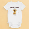Protected By My Furry Companion - Dog Personalized Custom Baby Onesie - Baby Shower Gift, Gift For Pet Owners, Pet Lovers