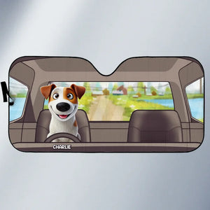 Take Me Everywhere You Go - Dog Personalized Custom Auto Windshield Sunshade, Car Window Protector - Gift For Pet Owners, Pet Lovers
