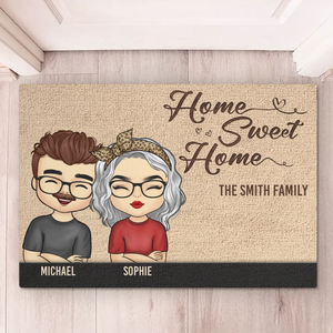 Happiness Is A Cozy Home - Family Personalized Custom Home Decor Decorative Mat - House Warming Gift For Family Members