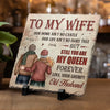 Our Home May Be Small, But Our Love Makes It Grand - Couple Personalized Custom Square Shaped Stone With Stand - Gift For Husband Wife, Anniversary