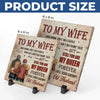 Our Home May Be Small, But Our Love Makes It Grand - Couple Personalized Custom Square Shaped Stone With Stand - Gift For Husband Wife, Anniversary