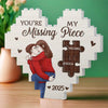 You're My Missing Piece - Couple Personalized Custom Heart Shaped Building Brick Blocks - Gift For Husband Wife, Anniversary