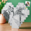 Photo personnalisée « Je t'aimais à l'époque, je t'aime toujours » - Blocs de construction personnalisés en forme de cœur pour couple - Cadeau pour mari et femme, anniversaire