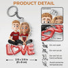 Love Is Sharing Your Popcorn - Couple Personalized Custom Shaped Acrylic Keychain - Gift For Husband Wife, Anniversary