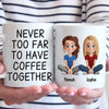 Far Away, But Our Bond Is Here To Stay - Bestie Personalized Custom Mug - Gift For Best Friends, BFF, Sister