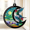 Always With Us In Spirit - Memorial Personalized Window Hanging Suncatcher Ornament - Sympathy Gift For Family Members