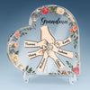 Hold My Hand, Hold My Heart - Family Personalized Custom Heart Shaped Acrylic Plaque - Gift For Mom, Grandma