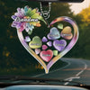 Grandkids Keep The Heart Young - Family Personalized Custom Car Ornament - Acrylic Custom Shaped - Gift For Mom, Grandma