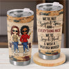 We’re Sisters Connected By Heart - Bestie Personalized Custom Tumbler - Gift For Best Friends, BFF, Sisters