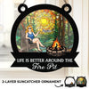 Campfire Nights, Endless Memories - Family Personalized Window Hanging Suncatcher Ornament - Gift For Yourself, Best Friends, Siblings, Family Members