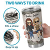 Having A Sister Means You Always Have Backup - Bestie Personalized Custom Tumbler - Gift For Best Friends, BFF, Sisters