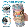 Waves, Wine, And My Partner In Crime - Bestie Personalized Custom Tumbler - Gift For Best Friends, BFF, Sisters