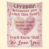 Grandma’s Love Is Forever In My Heart - Family Personalized Custom Blanket - Gift For Mom, Grandma