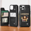 Behind Every Happy Family Is A Mother Who Gives Her All - Family Personalized Custom Leather Flip Wallet Phone Case - Mother's Day Gift For Mom, Grandma
