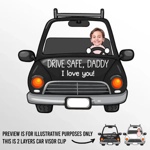 Custom Photo Safe Travels, We Love You Lots - Family Personalized Custom Car Visor Clip - Gift For Family Members