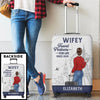 Travel Far, Love Deep - Travel Personalized Custom Luggage Cover - Summer Vacation Gift For Adventure Travel Lovers, Husband Wife, Anniversary