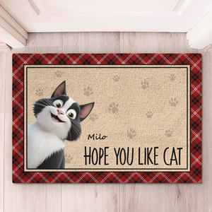 Welcome To Our Home - Cat Personalized Custom Home Decor Decorative Mat - House Warming Gift For Pet Owners, Pet Lovers