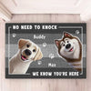 No Need To Knock, The Dog Already Alerted Me - Dog Personalized Custom Home Decor Decorative Mat - House Warming Gift For Pet Owners, Pet Lovers