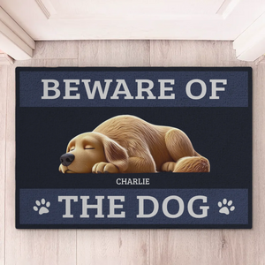 Beware Of The Dog, He Will Steal Your Heart - Dog Personalized Custom Home Decor Decorative Mat - House Warming Gift For Pet Owners, Pet Lovers