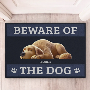 Beware Of The Dog, He Will Steal Your Heart - Dog Personalized Custom Home Decor Decorative Mat - House Warming Gift For Pet Owners, Pet Lovers