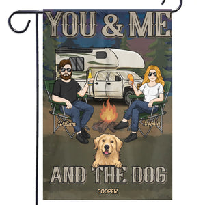 Just You, Me And Playful Tails - Dog Personalized Custom Flag - Gift For Husband Wife, Pet Owners, Pet Lovers