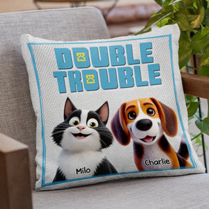 Tiny Paws, Big Trouble - Dog & Cat Personalized Custom Pillow - Gift For Pet Owners, Pet Lovers