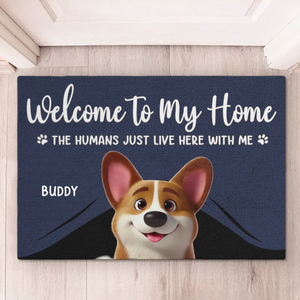Notre maison est faite d'amour - Tapis décoratif personnalisé pour chien et chat - Cadeau de pendaison de crémaillère pour propriétaires et amoureux des animaux