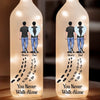 You Never Walk Alone - Memorial Personalized Custom Bottle Lamp - Sympathy Gift For Family Members