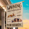 Area Patrolled By 24Hr Security - Dog Personalized Custom Flag - Gift For Pet Owners, Pet Lovers