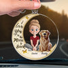 I Love You To The Moon And Back - Dog & Cat Personalized Custom Car Ornament - Acrylic Custom Shaped - Gift For Pet Owners, Pet Lovers