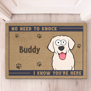 Furry Greeters Ready To Say Hello - Dog Personalized Custom Home Decor Decorative Mat - House Warming Gift For Pet Owners, Pet Lovers