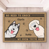 Furry Greeters Ready To Say Hello - Dog Personalized Custom Home Decor Decorative Mat - House Warming Gift For Pet Owners, Pet Lovers