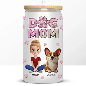 Fur Mama And Loving It - Dog & Cat Personalized Custom Glass Cup, Iced Coffee Cup - Gift For Pet Owners, Pet Lovers