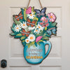 Because Grandkids Make Life So Much Sweeter - Family Personalized Custom Shaped Home Decor Wood Sign - House Warming Gift For Mom, Grandma