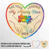 The Year I Found My Missing Piece - Couple Personalized Custom Car Visor Clip - Gift For Husband Wife, Anniversary, LGBTQ+