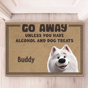 No Drinks, No Cat Treats, No Entry - Dog & Cat Personalized Custom Home Decor Decorative Mat - House Warming Gift For Pet Owners, Pet Lovers