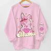 Mama Bunny & Her Little Loves - Family Personalized Custom Unisex Sweatshirt, Hoodie With Design On Sleeve - Easter Gift For Mom, Grandma