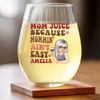 First My Mom, Forever My Friend - Family Personalized Custom Wine Glass - Mother's Day, Gift For Mom, Grandma