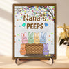 Love Grows In Grandma’s Arms - Family Personalized Custom 2-Layered Wooden Plaque With Stand - Easter Gift For Mom, Grandma