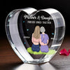 Mother And Daughter Forever Linked Together - Family Personalized Custom 3D Crystal Heart Shaped - Mother's Day, Gift For Mom