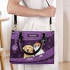 Paws, Love, And Happiness - Dog & Cat Personalized Custom Leather Handbag - Gift For Pet Owners, Pet Lovers