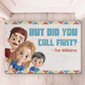 We Love Guests, Just Give Us A Heads Up - Family Personalized Custom Home Decor Decorative Mat - House Warming Gift For Family Members