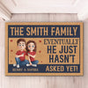 Love Is All Around - Couple Personalized Custom Home Decor Decorative Mat - House Warming Gift For Husband Wife, Anniversary