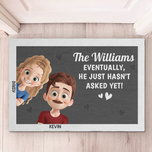 Our Love Writes Its Own Story - Couple Personalized Custom Home Decor Decorative Mat - House Warming Gift For Husband Wife, Anniversary